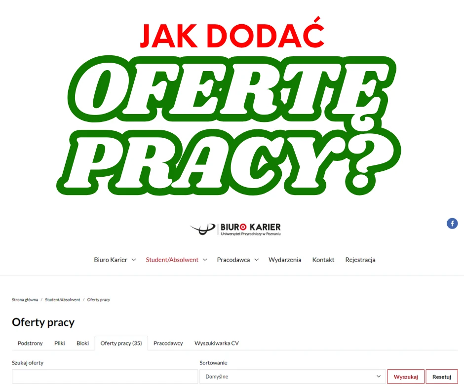 Jak dodać ofertę pracy na stronie Biura Karier?